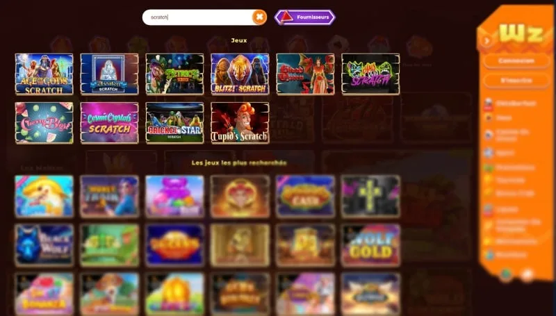 capture-decran-jeux-de-grattage-wazamba-casino cartes à gratter