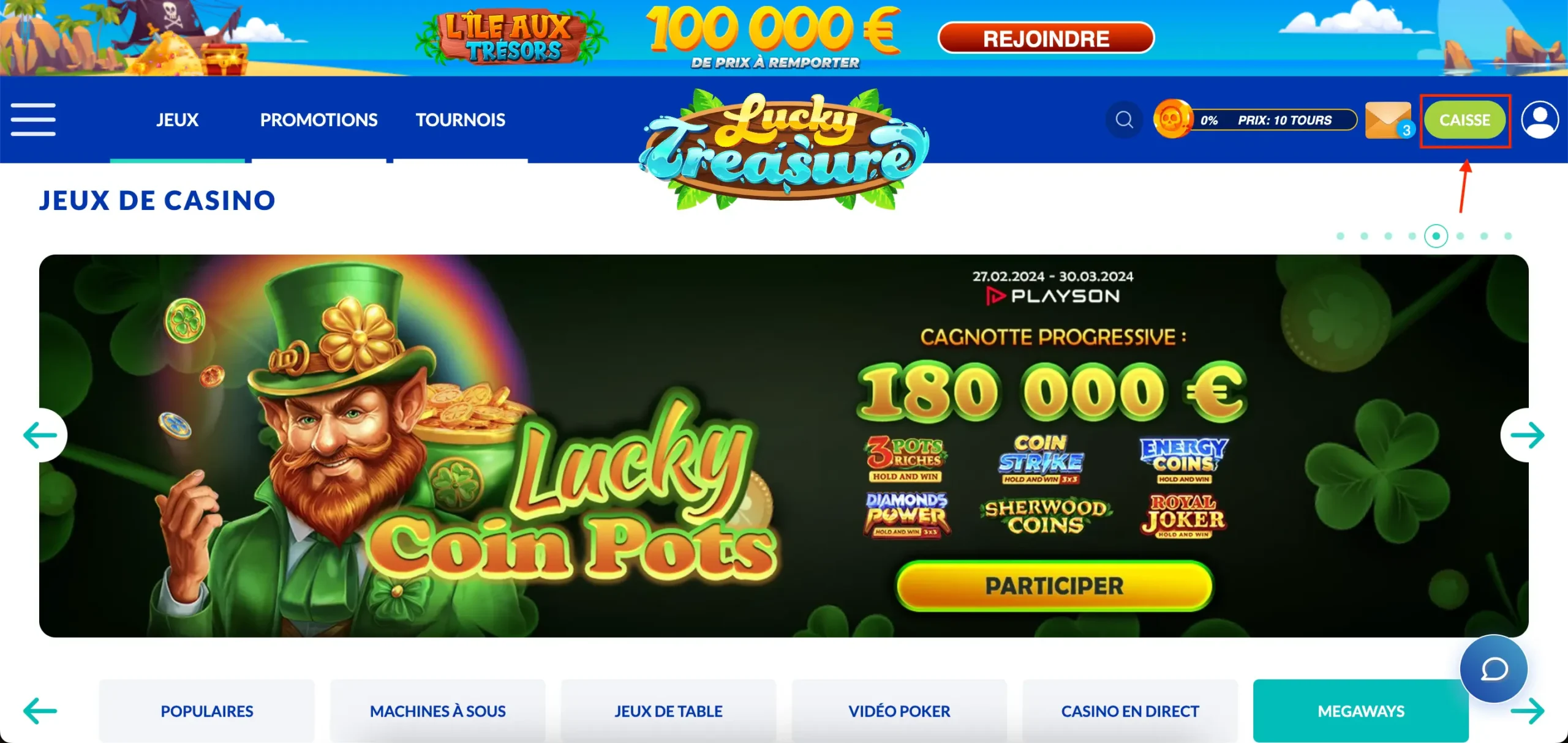 bonus lucky treasure casino