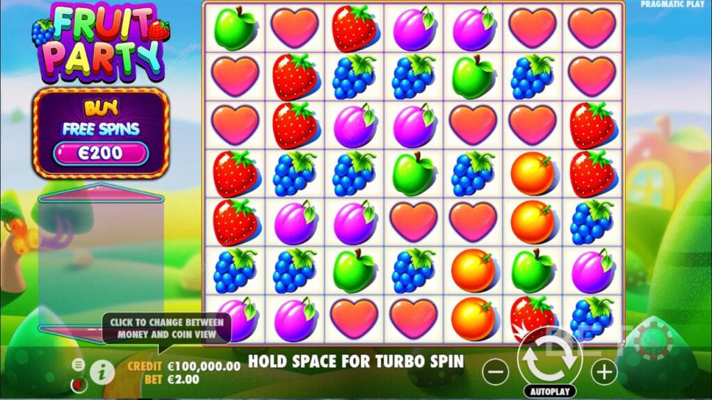 Király téma-alapú szimbólumok a Fruit Party