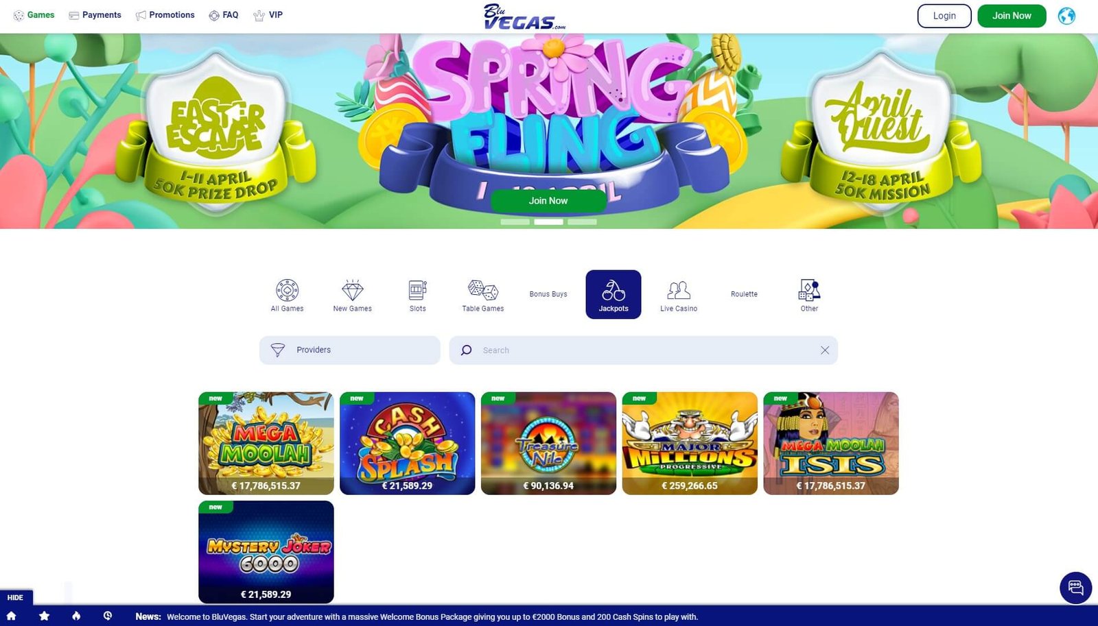 test bluvegas casino