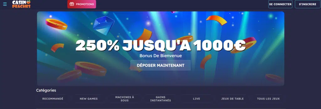 peaches casino jeux